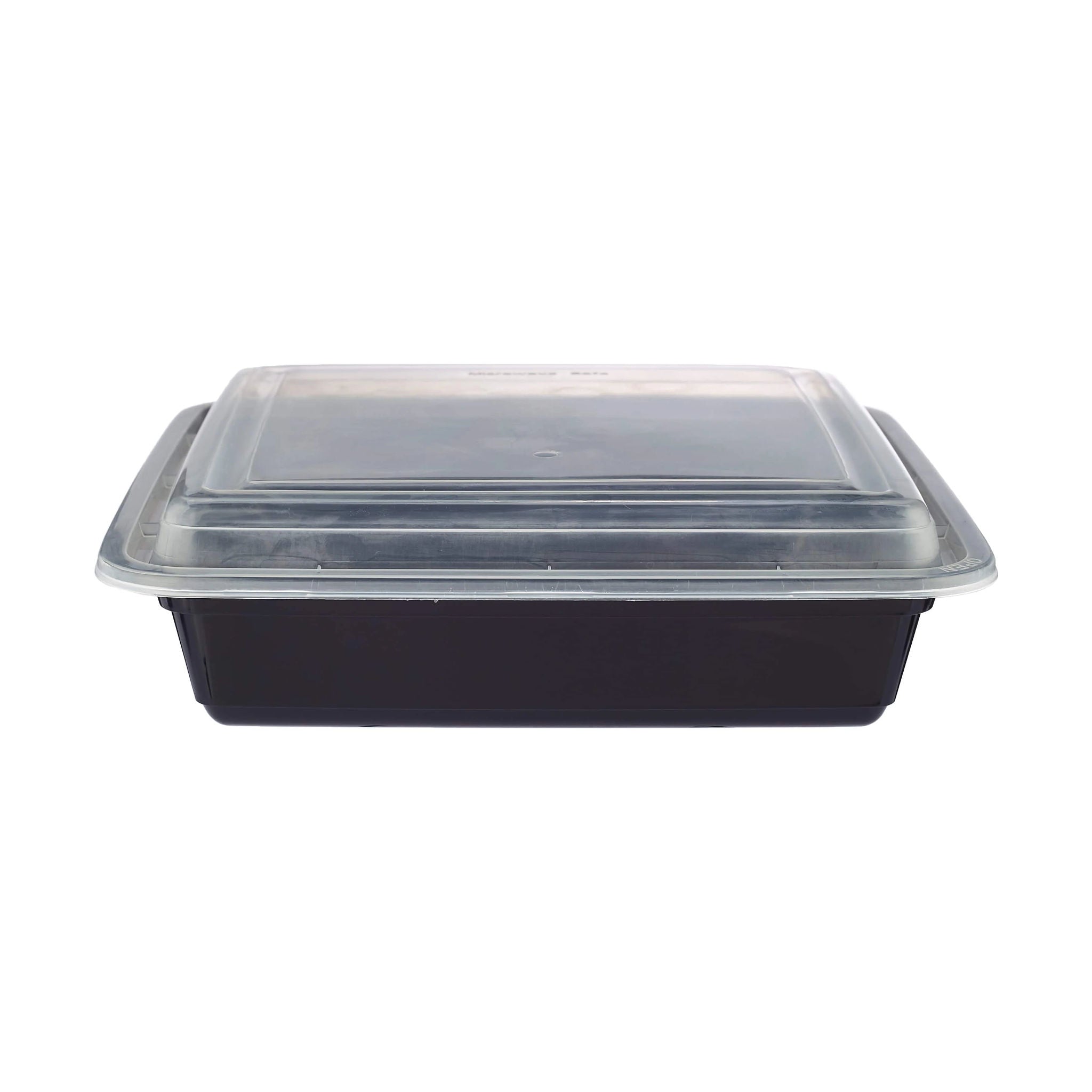 Black Base Rectangular Container 48 Oz With Lids