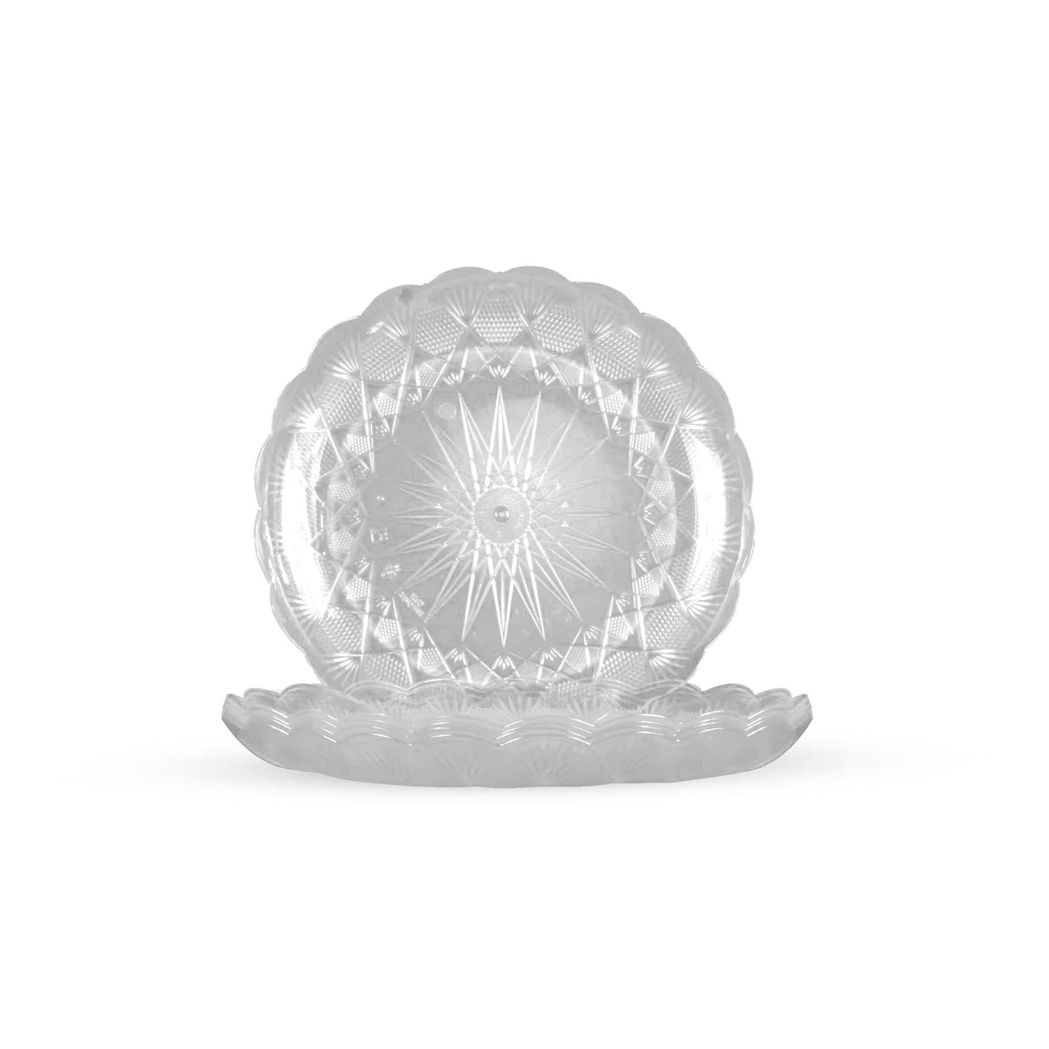 21 Cm Round Crystal Design Plate