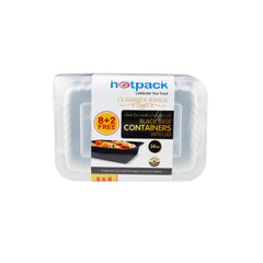 Black Base Container 38 oz with Lids 8 + 2 Free