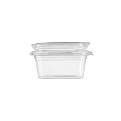 200 Pieces Hinged Square Deli Clear Pet Container 16oz