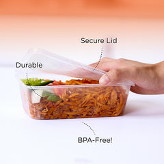 Clear Microwavable Rectangle Container 750ML+LID 8+2 FREE