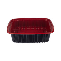 300 Pieces Red & Black Base Container 650 ML with Lids