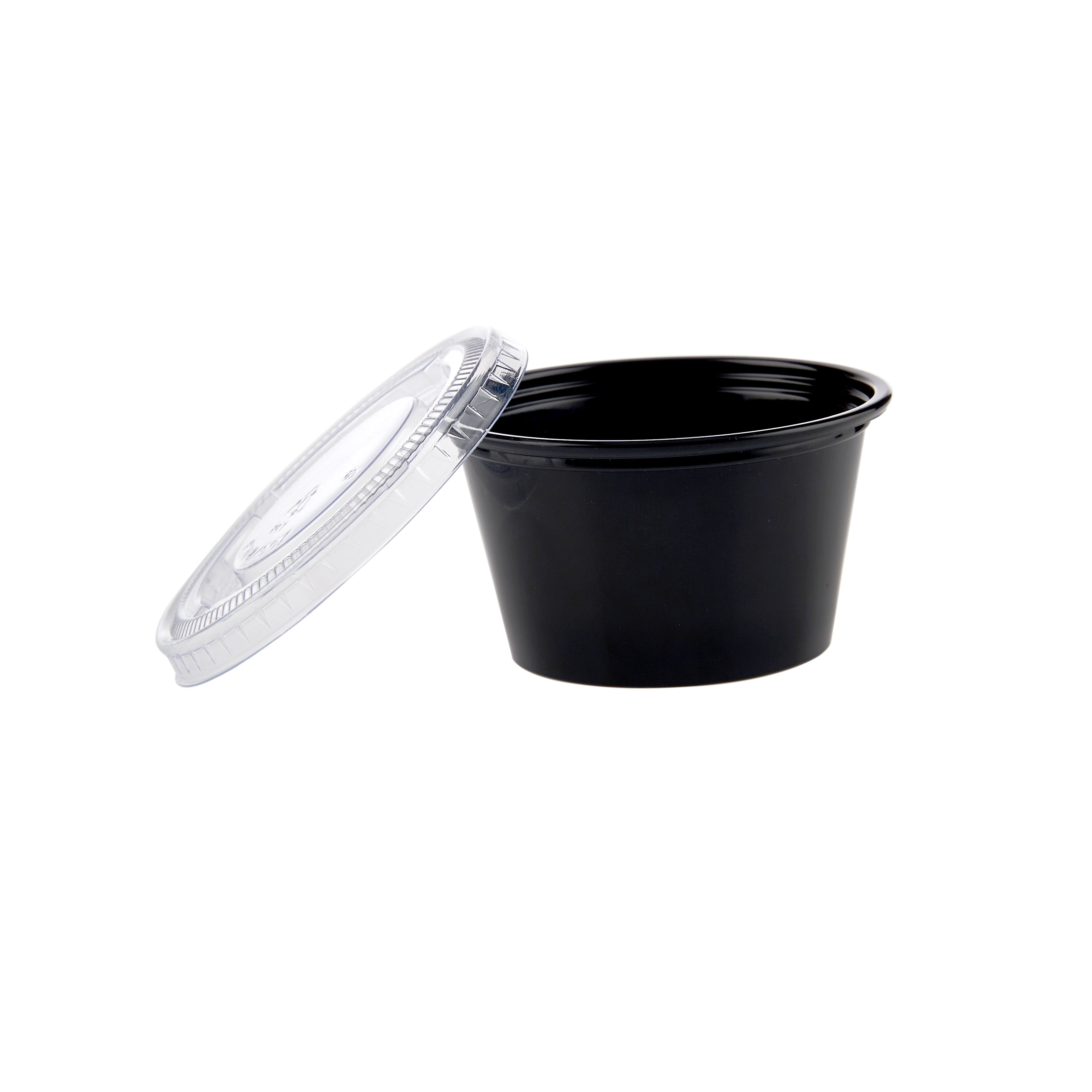 2500 Pieces Black Portion Cup 100CC - Hotpack UAE