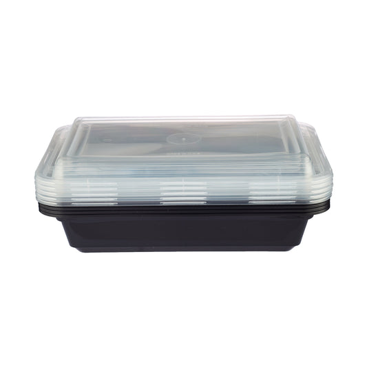 Black Base Rectangular Container 24 Oz 300 Pieces - Hotpack Oman