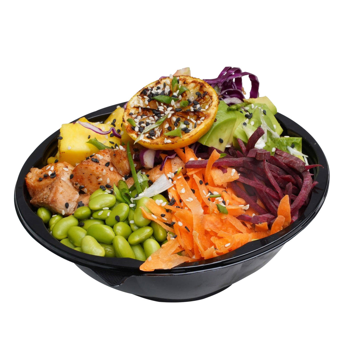 Black Base Round Salad Bowl 32 Oz