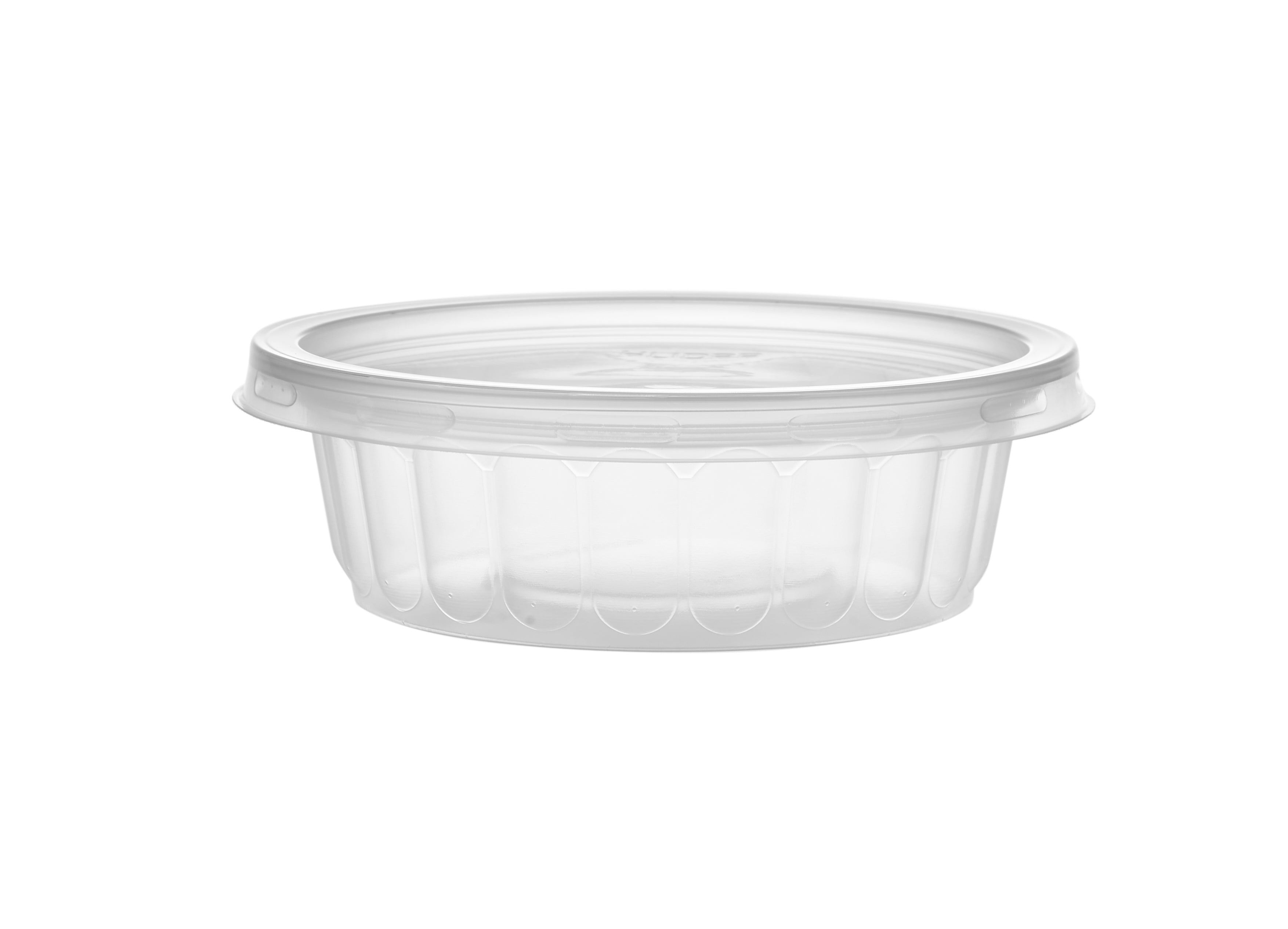 Plastic Corrugated Clear Round Container with lid - Hotpack Oman