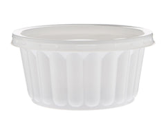 Round white plastic corrugated container - Hotpack Oman