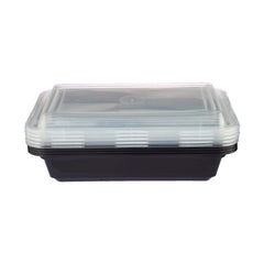 Black Base Rectangular Container 16 Oz 300 Pieces - Hotpack Oman