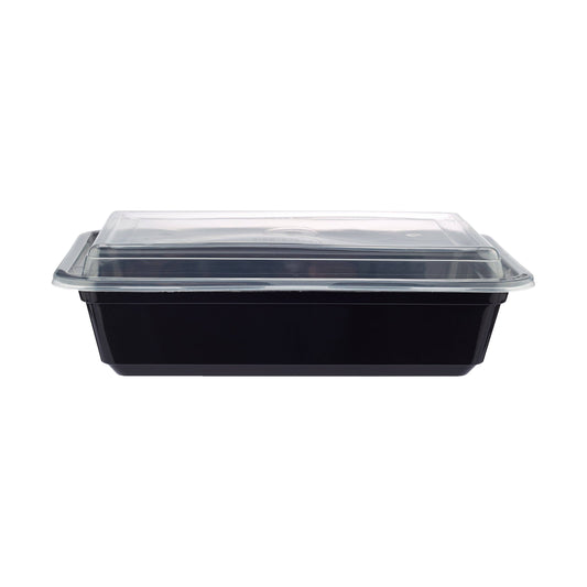 Black Base Rectangular Container 38 Oz 300 Pieces - Hotpack Oman