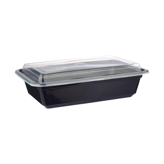 Black Base Rectangular Container 38 Oz 300 Pieces - Hotpack Oman