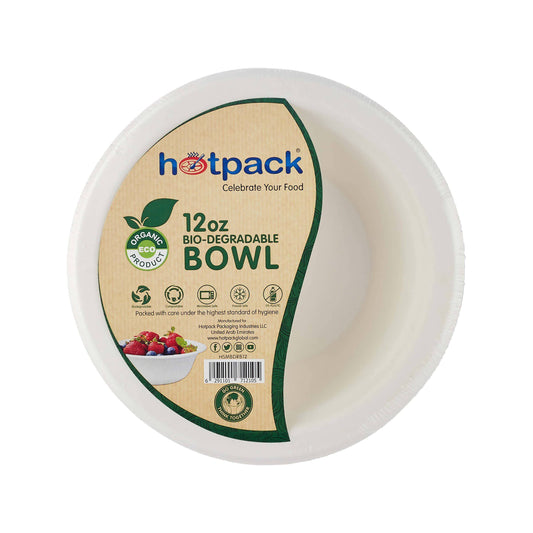 BIO DEGRADABLE 12 Oz BOWL  1000 Pieces - Hotpack Oman