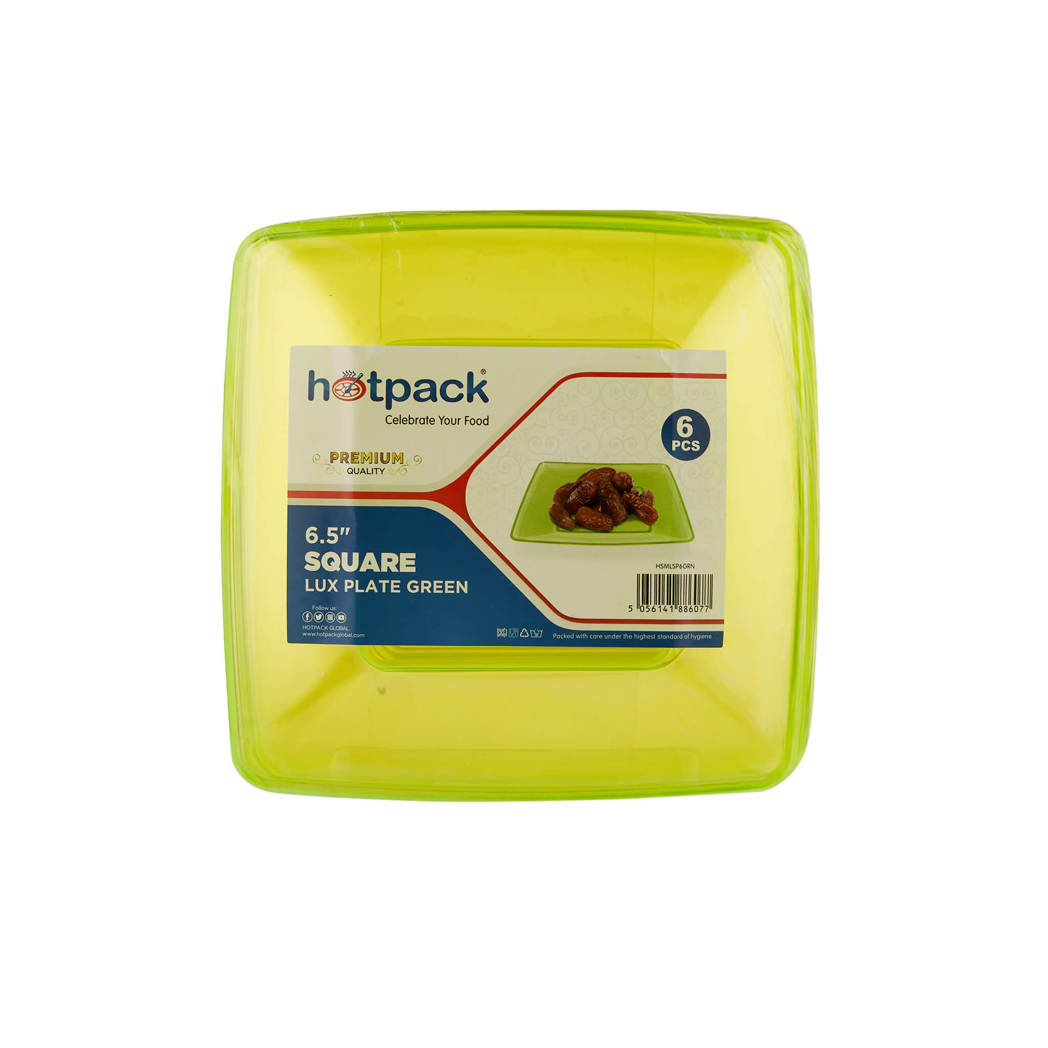 Premium Square Plates 6 Pieces - Hotpack Oman