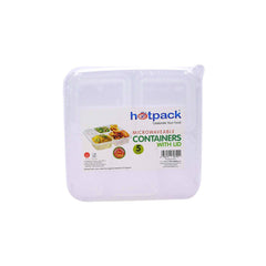 Microwave 5 Compartment Container With Lid - Hotpack Oman