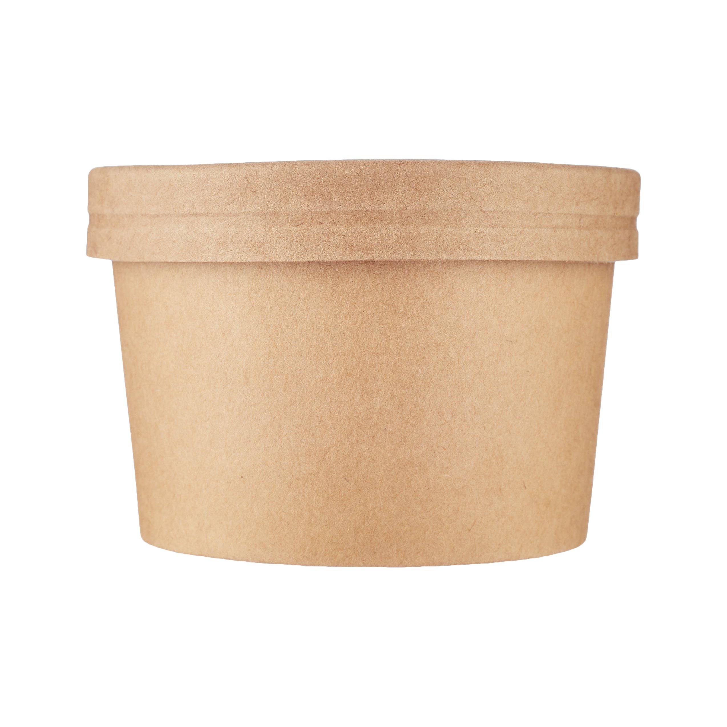 32 Oz Kraft Paper Noodle Bowl with Kraft Lid 250 Pieces - Hotpack Global