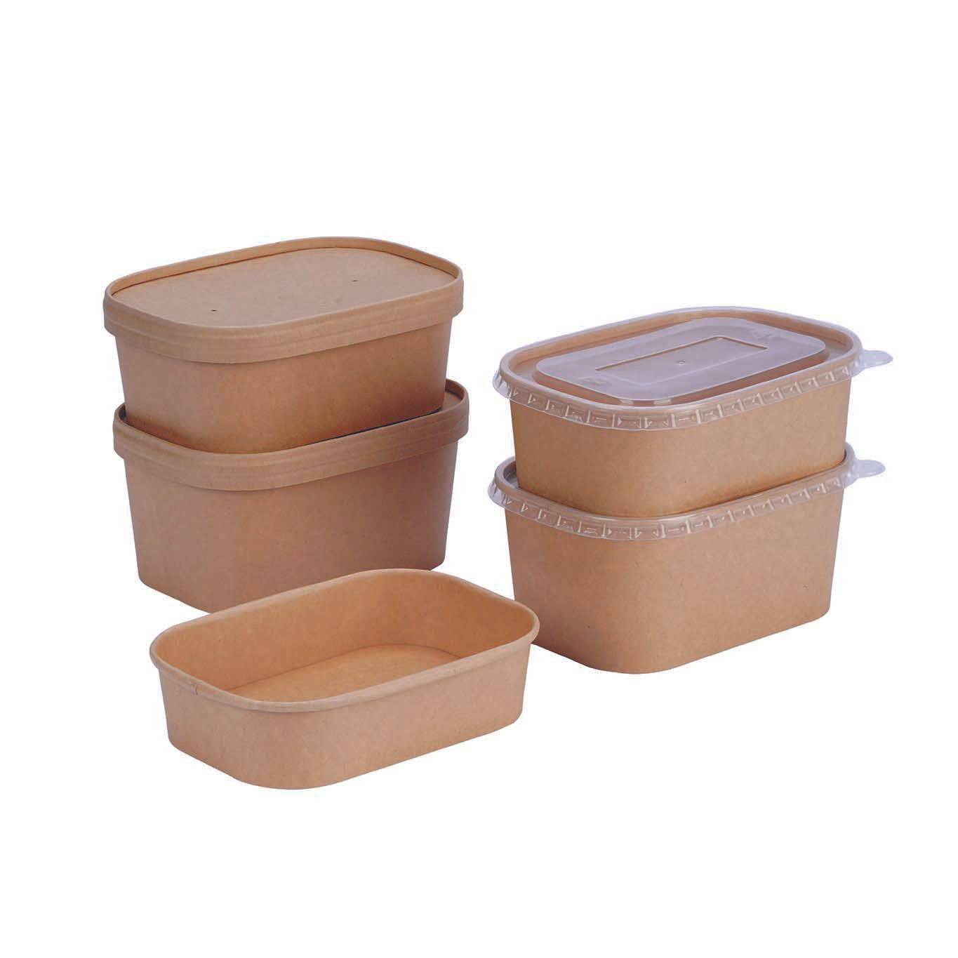 Kraft Rectangular Container  300 Pieces - Hotpack Oman