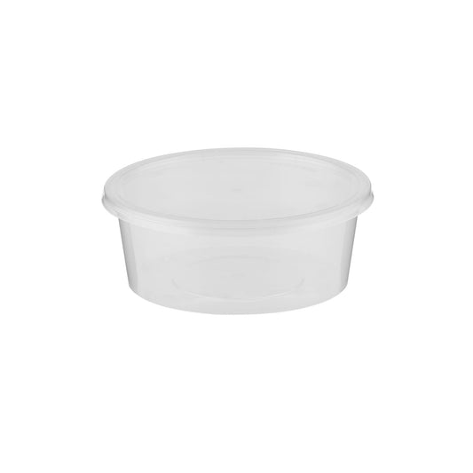 Round Clear Microwavable Container 250ml with lid - Hotpack Oman