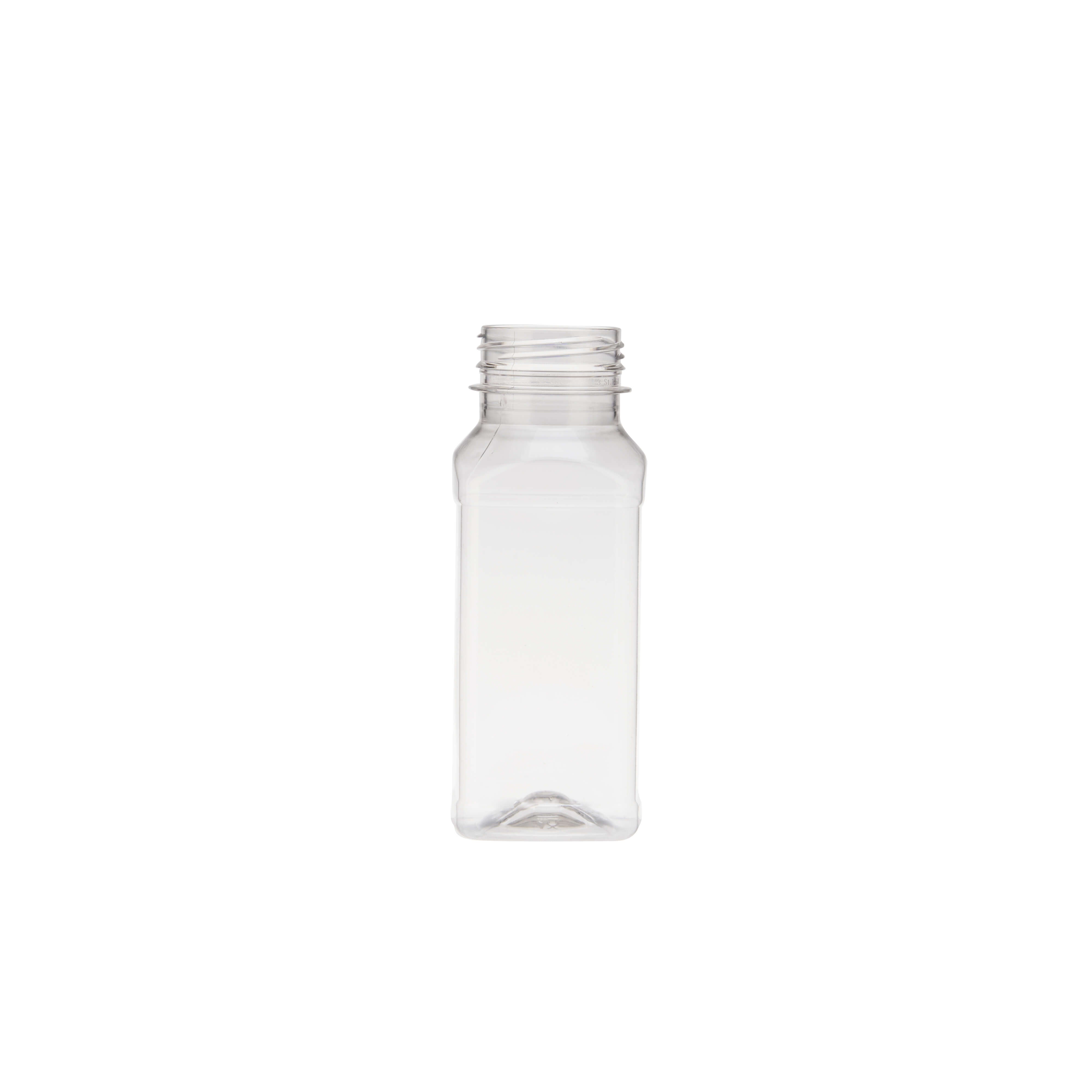 Plastic Square Bottle with Black Cap 200ml - Hotpack Oman