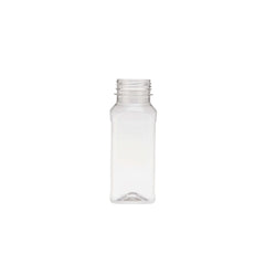 Plastic Square Bottle with Black Cap 200ml - Hotpack Oman