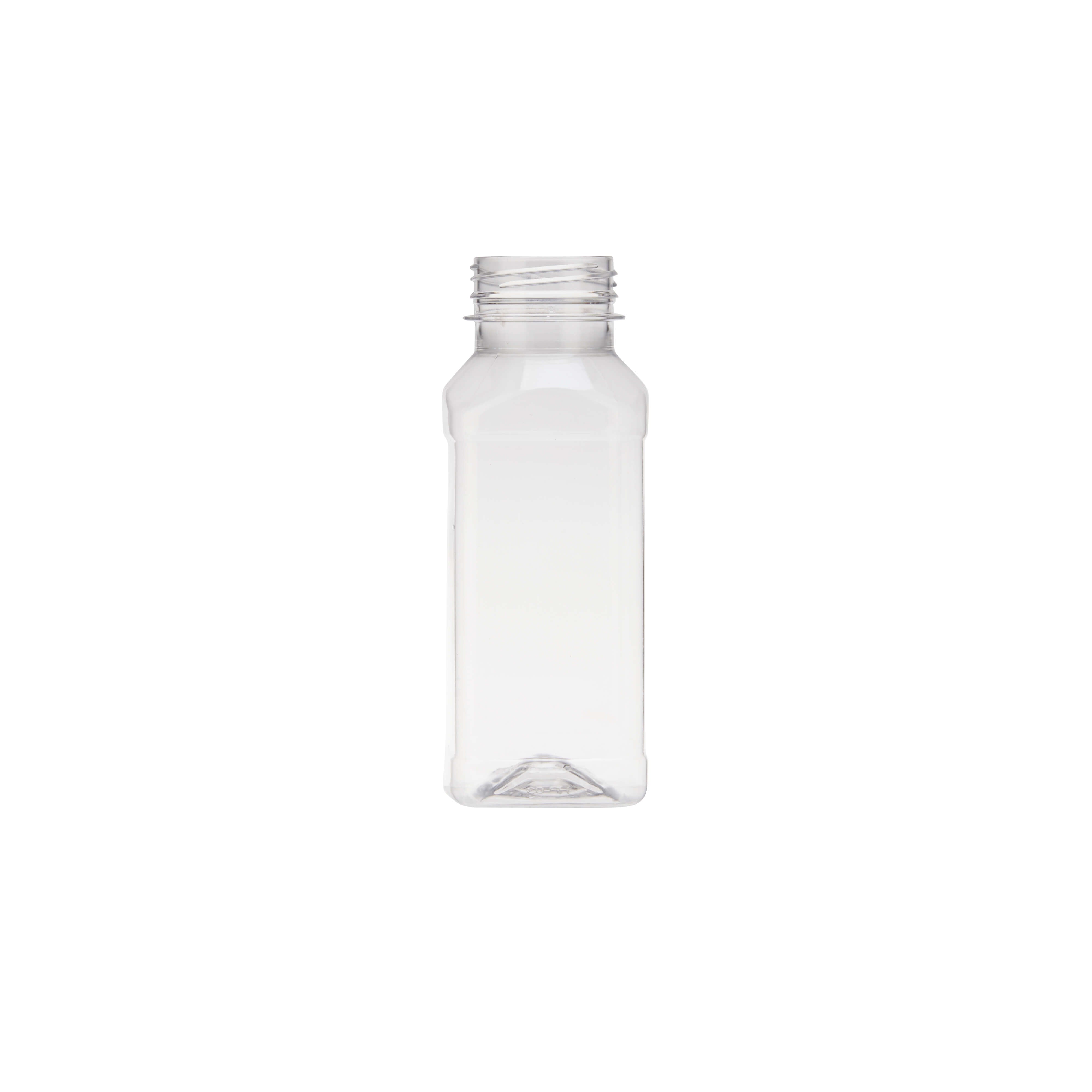 Plastic Square Bottle with Black Cap 250ml - Hotpack Oman