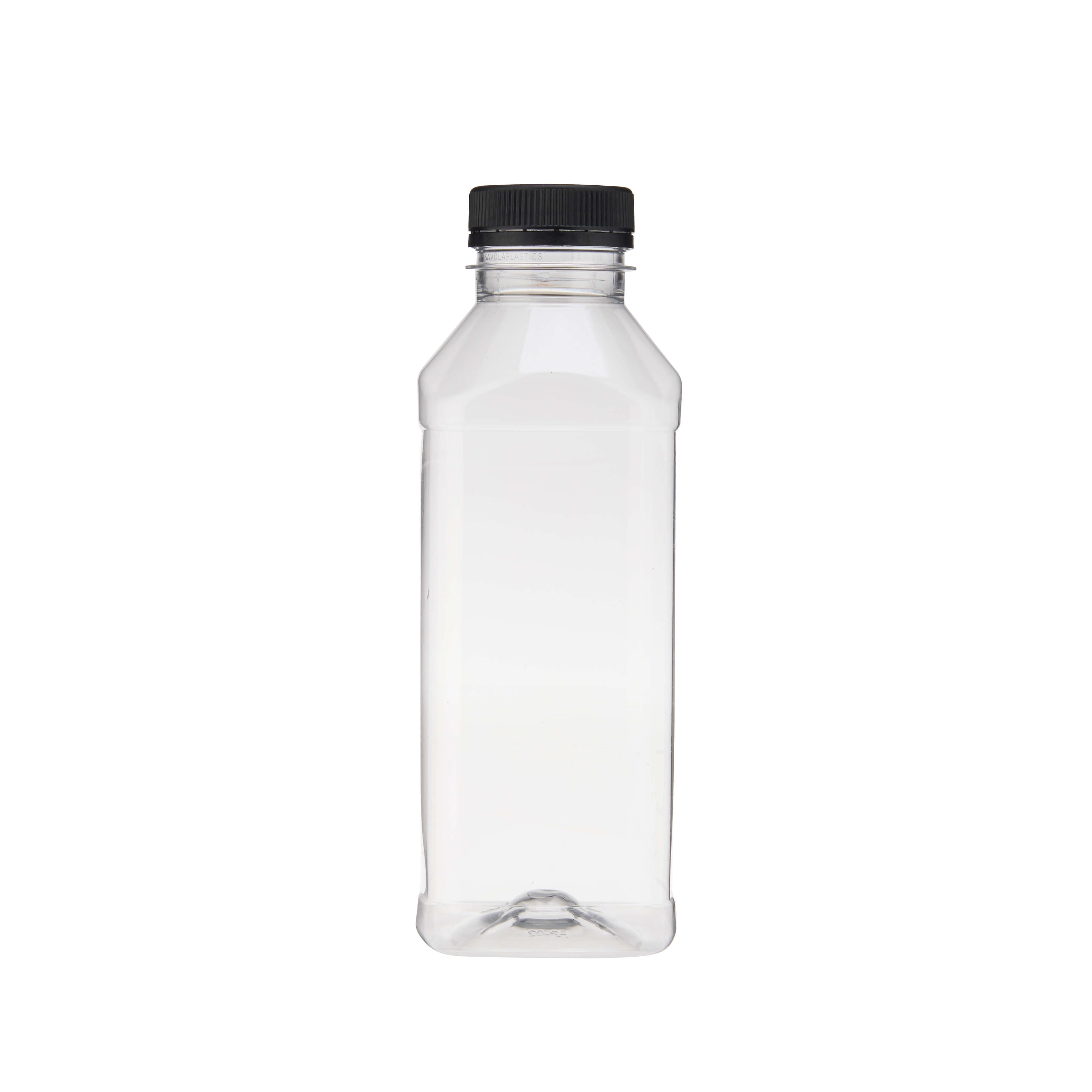 Plastic Square Bottle with Black Cap 500ml - Hotpack Oman