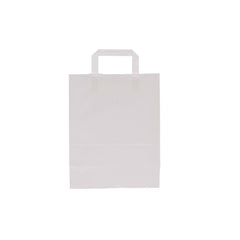 Paper Bag White Flat Handle 24X12X31 Cm