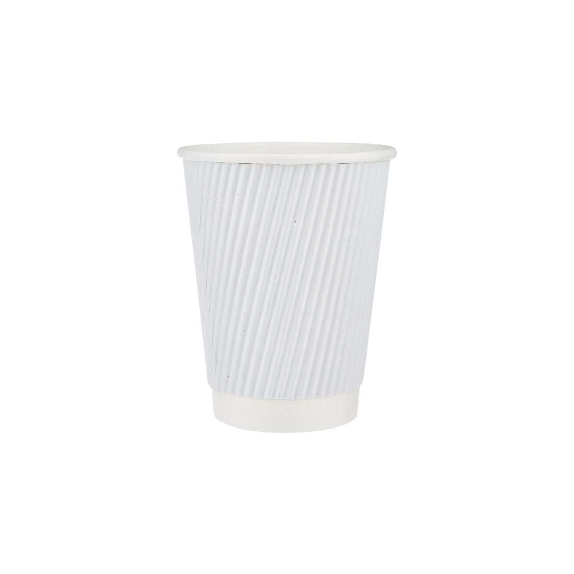 12 Oz White Ripple Paper Cup With Lid 10 Pieces - Hotpack UAE