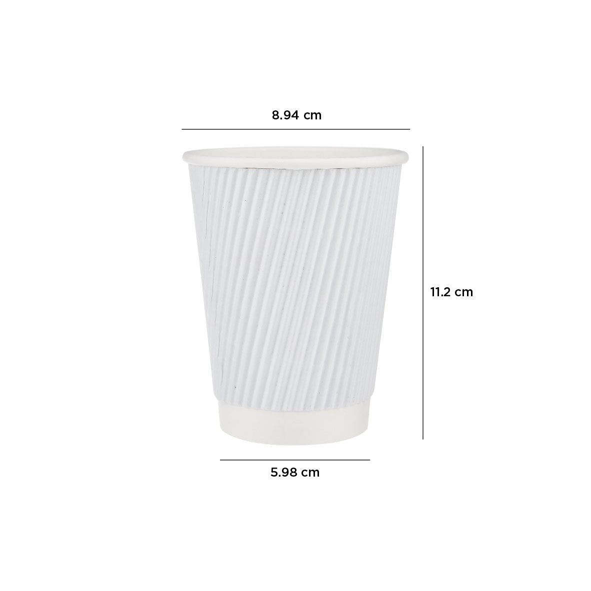 12 Oz White Ripple Paper Cup With Lid 10 Pieces - Hotpack UAE