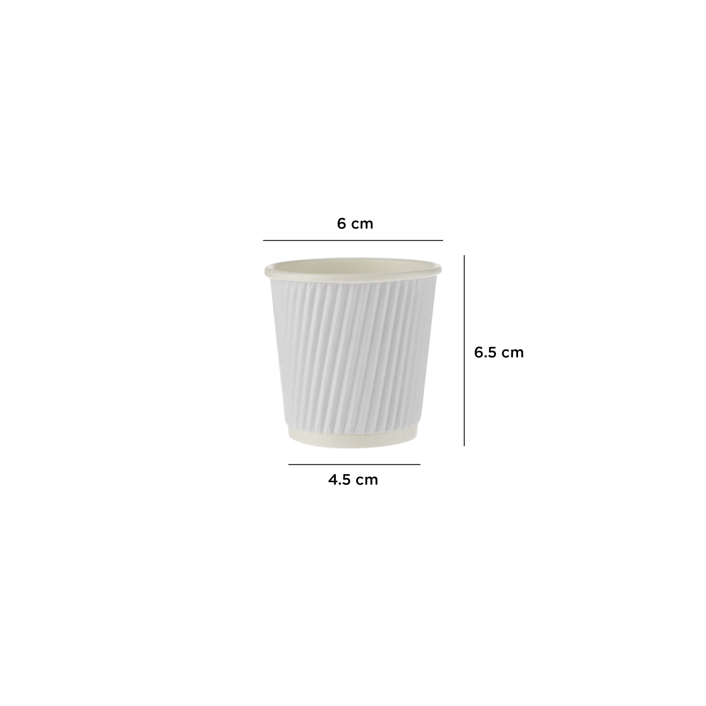 4 Oz White Ripple Paper Cups 1000 Pieces - Hotpack UAE