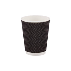 12 Oz Dark Brown Ripple Paper Cups 500 Pieces - Hotpack Oman