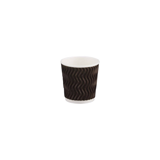 4 Oz Dark Brown Zig Zag Ripple Paper Cups 1000 Pieces - Hotpack Oman