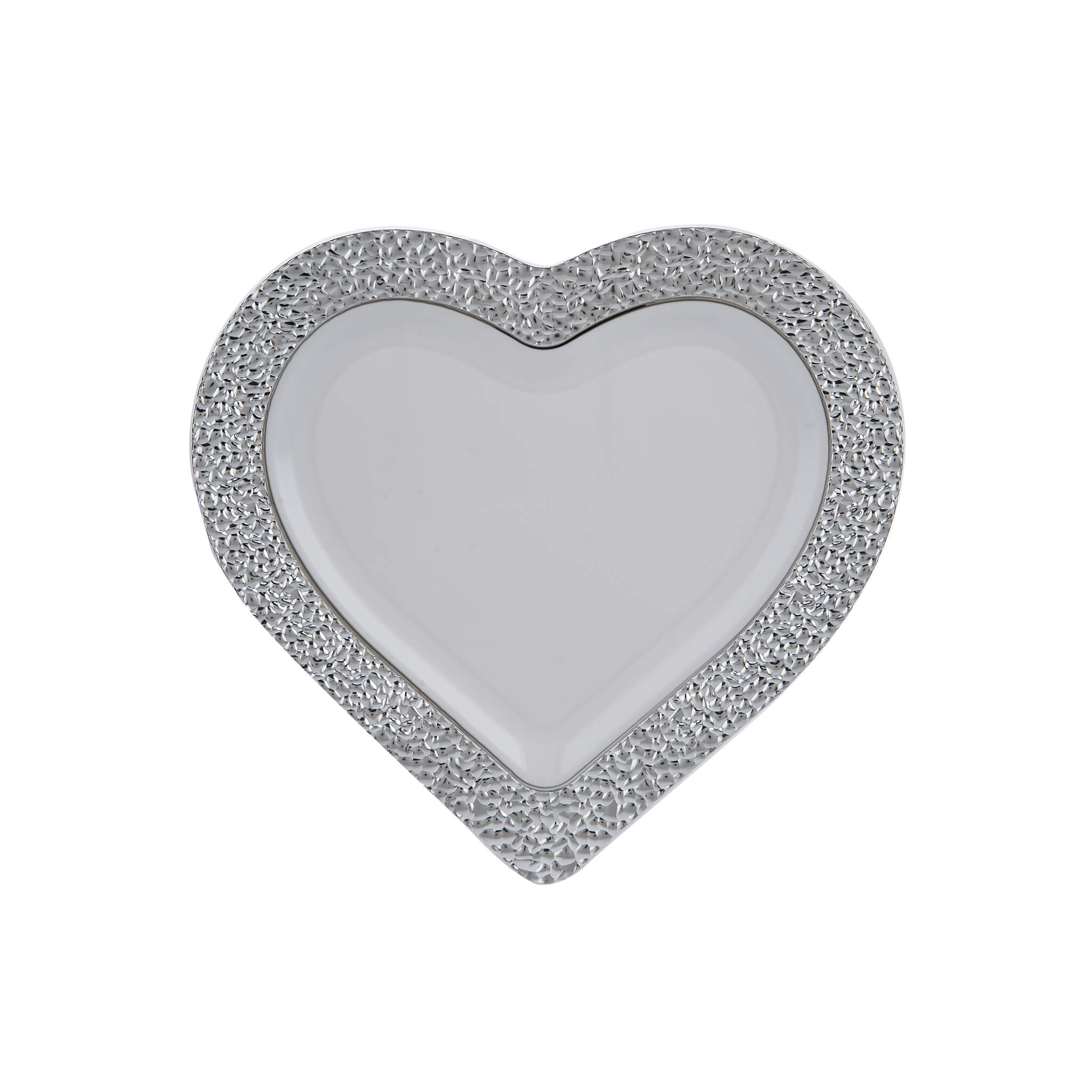 Premium Design Heart Plate with Silver Rim 10 Pieces - Hotpack Oman