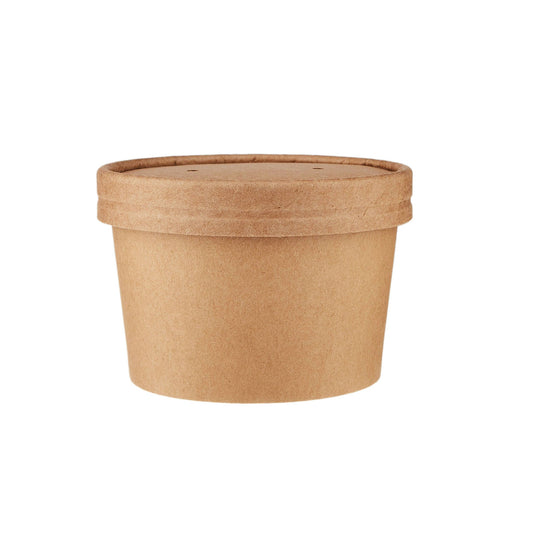 Kraft Paper Noodle Bowl with Kraft Lid 250 Pieces - Hotpack UAE