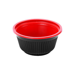 Red & Black Soup Bowl 550 Cc With Lids