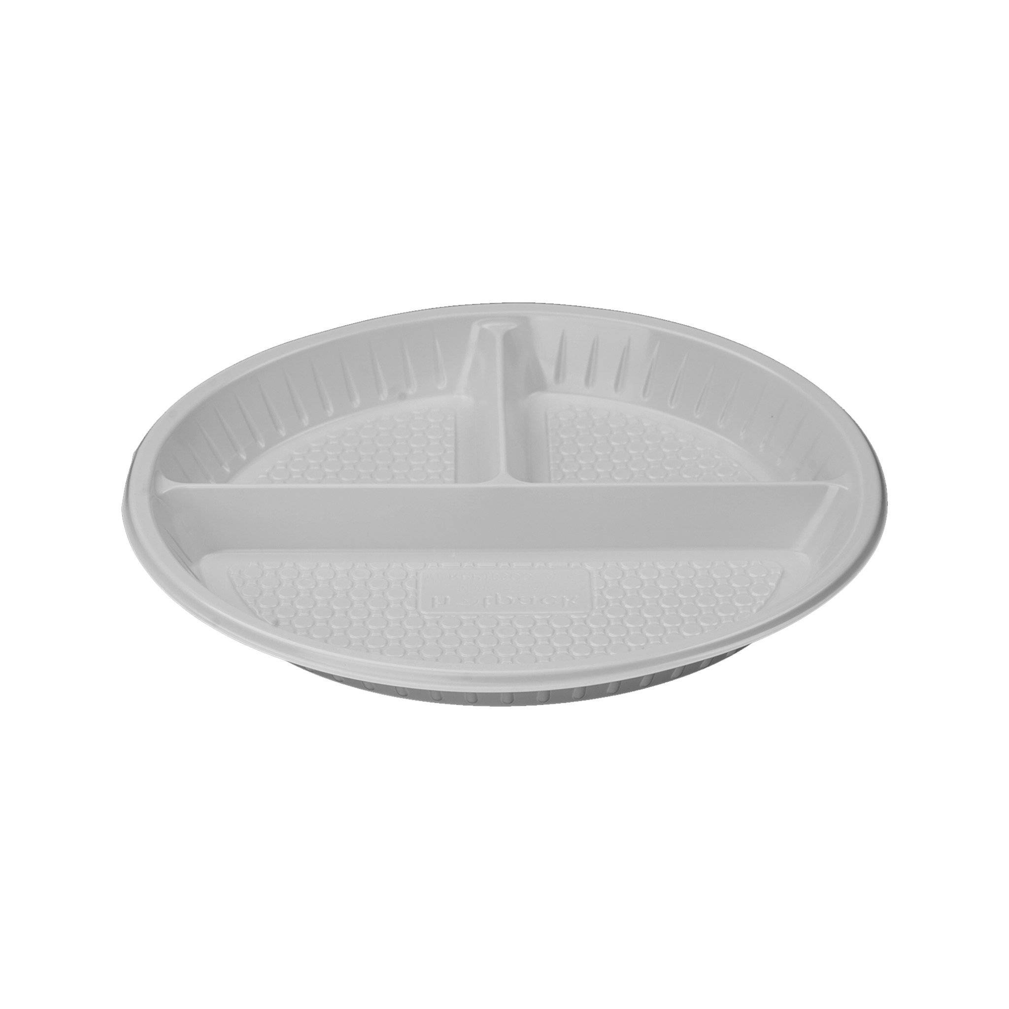 Hotpack | Round Plastic Plate 3-Compartment 10" | 500 Pieces - Hotpack Oman